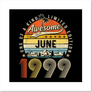 Awesome Since June 1999 Vintage 24th Birthday Posters and Art